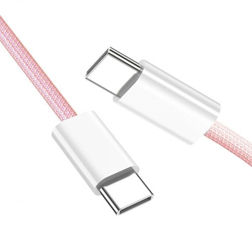 AYU-Cable USB-C type C male vers male 27 W 65 W puissance 480 Mbps cable de donn¿¿es rose compatible avec t¿¿l¿¿phone, tablette et ordinateur portable (100 cm)