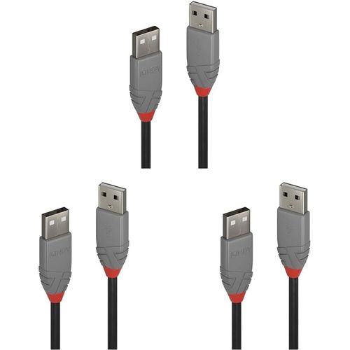 AYU-- Câble USB vers Micro USB 2.0 A/A, Anthra Line 2 Mètre, Câble avec Transfert de Données de 480Mbps| Compatible avec TV, Monitor, Tablet, Laptop, Camera | 10 Ans de Garantie (Lot de 3)