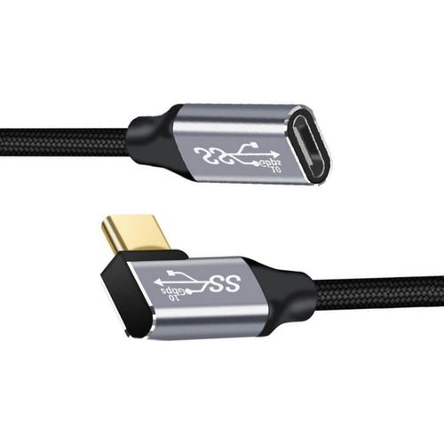 AYU-USB C cable d'extension de donn¿¿es ¿¿ angle droit de 90 degr¿¿s 10Gbps 100W pour t¿¿l¿¿phone portable 0.2M