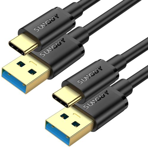 AYU-Câble USB C, [2 pièces 0,5m] Câble USB A vers USB C 10 Gbps Cable Android auto Compatible avec iPhone 16/15 Pro Max, Galaxy S24 S23 S22, SSD