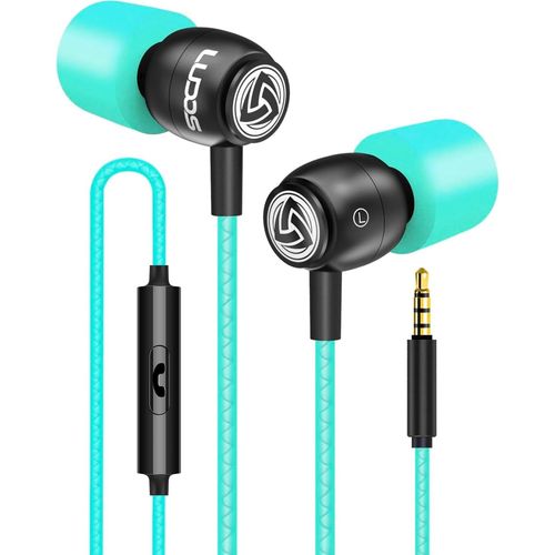 AYU-Clamor Écouteurs Intra Auriculaires, Garantie 5 Ans Écouteur avec Microphone et Contrôle d'appel Casque, Mousse à Mémoire de Forme, Câble Renforcé, Basse, Earphones pour Ordinateur, Portable