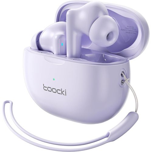 AYU-Ecouteurs Bluetooth sans Fil, Basses Profondes 13mm, 35h Autonomie, Casque Bluetooth 5.3, Confort Ergonomique, Contrôle Tactile Compatible iOS/Android, Lilas