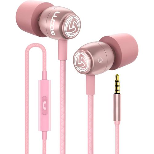 AYU-Clamor Écouteurs Intra Auriculaires, Garantie 5 Ans Écouteur avec Microphone et Contrôle d'appel Casque, Mousse à Mémoire de Forme, Câble Renforcé, Basse, Earphones pour Ordinateur, Portable