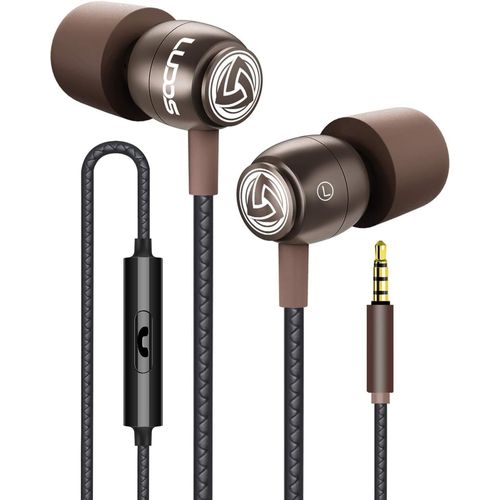 AYU-Clamor Écouteurs Intra Auriculaires, Garantie 5 Ans Écouteur avec Microphone et Contrôle d'appel Casque, Mousse à Mémoire de Forme, Câble Renforcé, Basse, Earphones pour Ordinateur, Portable