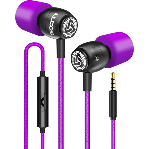 AYU-Clamor Écouteurs Intra Auriculaires, Garantie 5 Ans Écouteur avec Microphone et Contrôle d'appel Casque, Mousse à Mémoire de Forme, Câble Renforcé, Basse, Earphones pour Ordinateur, Portable