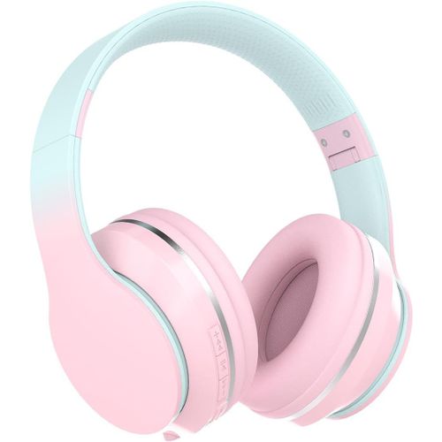 Ayu-Casque Supra-Auriculaire Sans Fil Pour Enfants Avec Microphones, Son Stéréo, 10 Heures D'autonomie, Casque Pliable Et Réglable Pour Enfants, Casque Bluetooth 5.1 Pour Adultes, École, Voyage (Rose