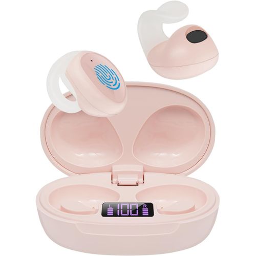 AYU-Nouveau Casque Bluetooth à Pince sans Fil, Auricolari Bluetooth Sport, 2 Microphones intégrés, appels HD, Mini, Ergonomique (Pink)