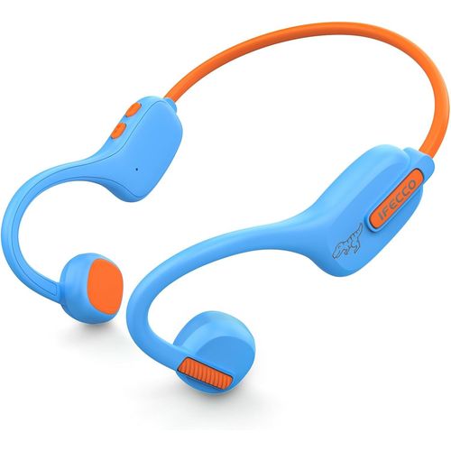 AYU-IFECCO Casque Open Ear pour Enfants - Conduction Casque Bluetooth 5.3 avec Micro, Ultra Léger, IPX5 Etanche Ecouteurs Parfait pour l'École, Les Voyages et Les Cadeaux