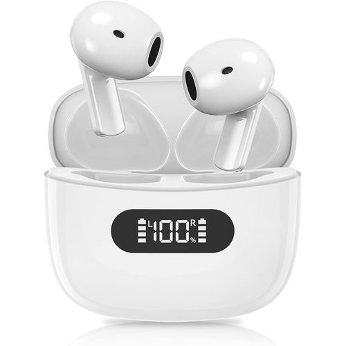 AYU-Ecouteurs sans Fil IPX7 Étanches, Bluetooth 5.2, Contrôle Tactile, Microphones Intégrés, 30 Heures Durée de Lecture, pour iOS et Android Telephone