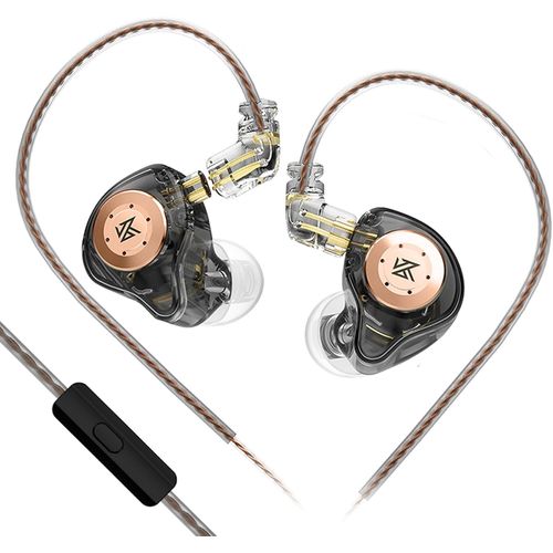 AYU-KZ EDX Pro IEM Écouteurs Intra-Auriculaires avec Micro Filaire HiFi stéréo scène Écouteurs filaires Dual DD IEM Écouteurs avec câble Amovible pour Musiciens audiophiles (Noir, avec Micro)