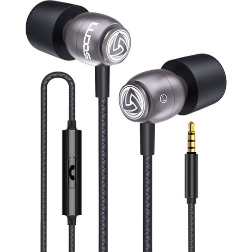 AYU-Clamor Écouteurs Intra Auriculaires, Garantie 5 Ans Écouteur avec Microphone et Contrôle d'appel Casque, Mousse à Mémoire de Forme, Câble Renforcé, Basse, Earphones pour Ordinateur, Portable