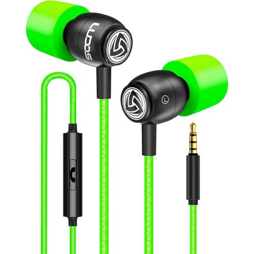 AYU-Clamor Écouteurs Intra Auriculaires, Garantie 5 Ans Écouteur avec Microphone et Contrôle d'appel Casque, Mousse à Mémoire de Forme, Câble Renforcé, Basse, Earphones pour Ordinateur, Portable