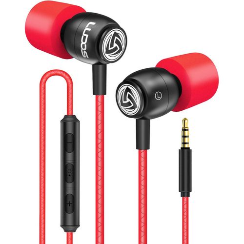 AYU-Clamor Écouteurs Intra Auriculaires, Garantie 5 Ans Écouteur avec Microphone et Contrôle du Volume Casque, Mousse à Mémoire de Forme, Câble Renforcé, Basse, Earphones pour Ordinateur, Portable