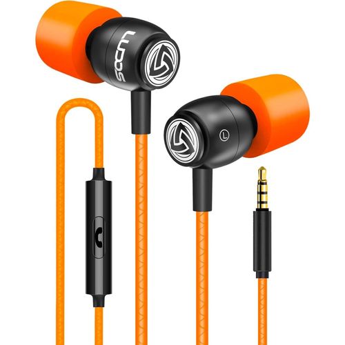 AYU-Clamor Écouteurs Intra Auriculaires, Garantie 5 Ans Écouteur avec Microphone et Contrôle du Volume Casque, Mousse à Mémoire de Forme, Câble Renforcé, Basse, Earphones pour Ordinateur, Portable