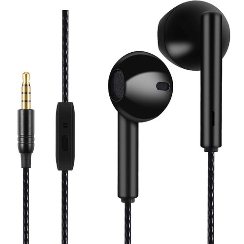 AYU-Écouteurs Intra-Auriculaires, Jack 3,5 mm, pour Le Sport, résistants à la Transpiration, Isolation du Bruit, Haute qualité, Basses puissantes, pour Samsung, Xiaomi, Sony, Huawei, etc, Noir
