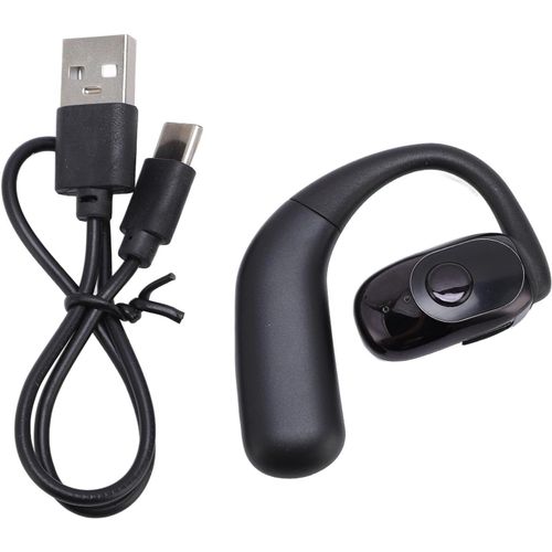 AYU-Écouteurs Bluetooth 5.4 Écouteurs Sportifs Simples Ouverts Rotation sans Fil 180 ° avec Hooks Oreille Câble USB C pour Business Car Driving Office (Noir)