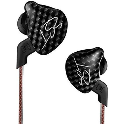 AYU-KZ ZST Écouteurs Intra-Auriculaires colorés 1BA 1DD Double Pilote Filaire HiFi Écouteurs de Jeu ergonomiques avec câble détachable à 2 Broches pour Singer Audiophile DJ Noir sans Micro