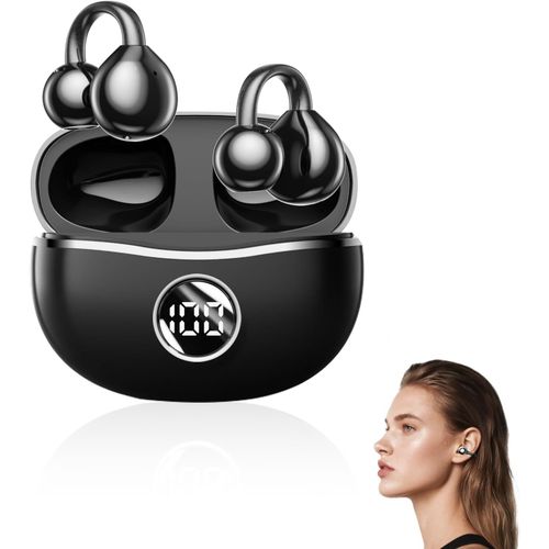 AYU-® Casque d'écoute Bluetooth Ouvert, Casque Clip Oreille sans Fil, Bluetooth 5.4 sans Fil, Casque d'écoute Bluetooth Open Ear, Réduction du Bruit, Égaliseur Dynamique, Son 3D