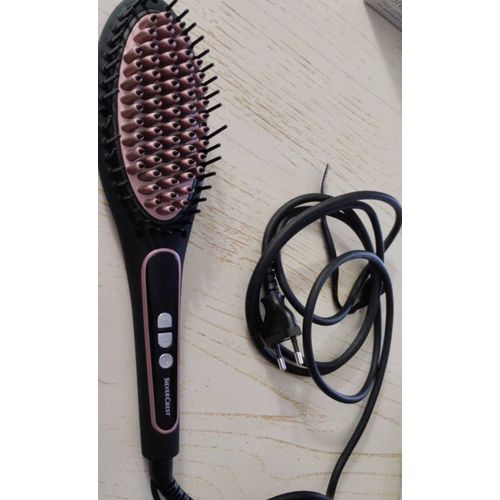 Silvercrest Shgb 50 B1 - Brosse Coiffante Lissante 2 En 1 : Brosse À Cheveux Et Fer À Lisser