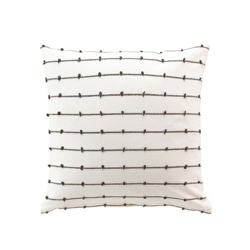 Coussin Déhoussable Canna - Coton Recyclé Et Fils Coupés - 45 X 45 Cm - Ecru