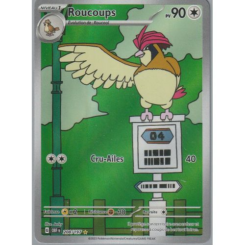 Carte Pokémon - Roucoups - 208/197 - Secrète-Rare - Ev3 Flammes Obsidiennes