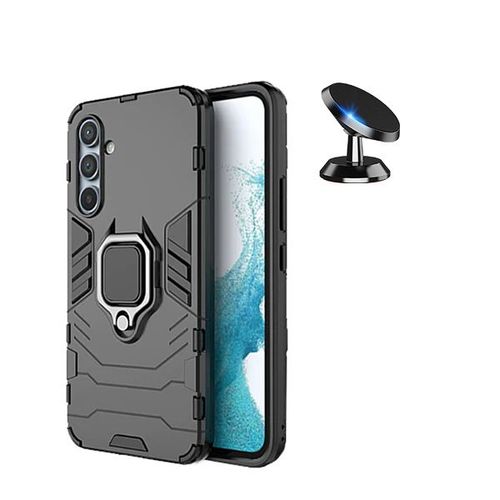Kit De Voiture Magnétique De Voiture + 3x1 Couverture Militaire Défenseur À Phonecare Pour Samsung Galaxy S23 Fe - Le Noir