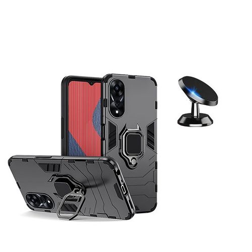 Kit De Voiture Magnétique De Voiture + 3x1 Couverture Militaire Défenseur À Phonecare Pour Oppo A58 4g - Le Noir