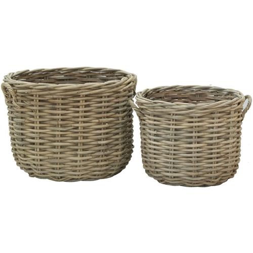 Cache-Pots En Poelet Fendu Sable (Lot De 2)