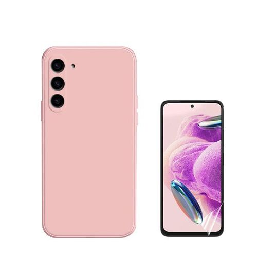 Hydrogel Cover Plein Cover Kit Avant + Cas De Silicone Liquide Phonecare Pour Samsung Galaxy S24 5g - Rose