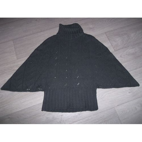 Pull Poncho Gris Ajouré Taille 36/38 Tbe
