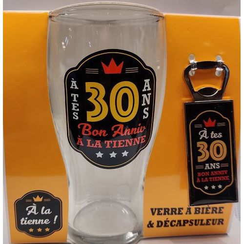 Coffret A La Tienne Verre Et Decapsuleur 30 Ans