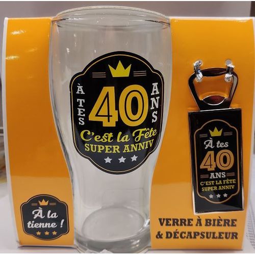 Coffret A La Tienne Verre Et Decapsuleur 40 Ans