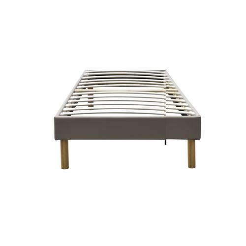 Gregory - Solide Et Confortable Sommier Tapissier Marron + Pieds En 20 Cm Pour Matelas En 80x200 - 13 Lattes - Montage Rapide Et Facile - Revetement Pvc Facile D'entretien