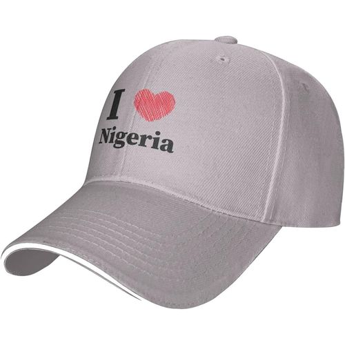 Casquette De Baseball Ajustable I Love Nigeria Pour Hommes Et Femmes, Chapeau Décontracté En Langue De Canard
