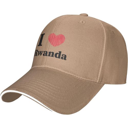 Casquette De Baseball Ajustable I Love Rwanda Pour Hommes Et Femmes, Chapeau Décontracté En Langue De Canard