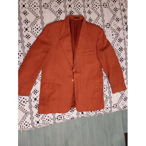 Veste Homme Demi Saison En Lin De Couleur Orangée - Taille 52 - Marque Camaieu