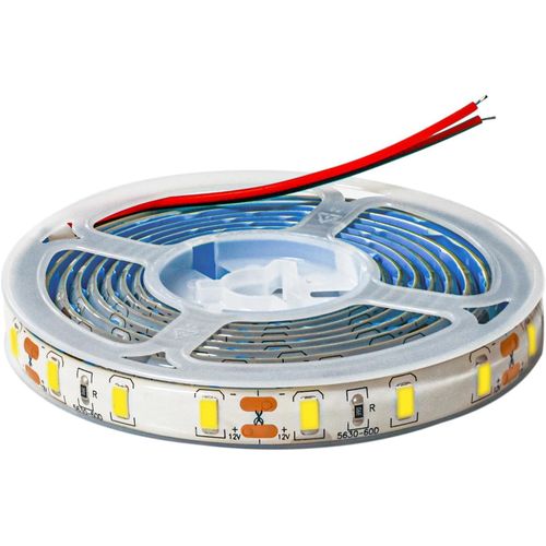 Bande Led 12v, 2m Smd 5630 Blanc 6000k Ruban Led Ip65 Étanche Total 120 Leds Bande Lumineuse Led Pour Chambre, Cuisine, Décoration Publicitaire [Classe Énergétique D]