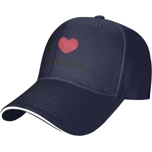 Casquette De Baseball Réglable I Love Guernesey Pour Hommes Et Femmes, Chapeau Décontracté En Langue De Canard