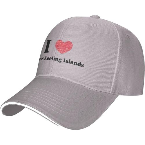 Casquette De Baseball Réglable I Love Cocos Keeling Islands Pour Hommes Et Femmes, Chapeau Décontracté En Langue De Canard