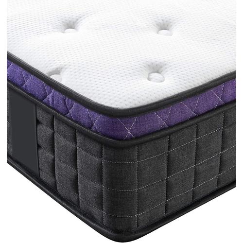 Matelas Brandi A Ressorts Ensaches + 3,5 Cm Latex Naturel À 70 % En 75 Kg/M3 - 120x190 Hauteur +/- 26 Cm - Accueil Moelleux - Soutien Ferme + Oreiller Visco - 5 Zones De Confort -...