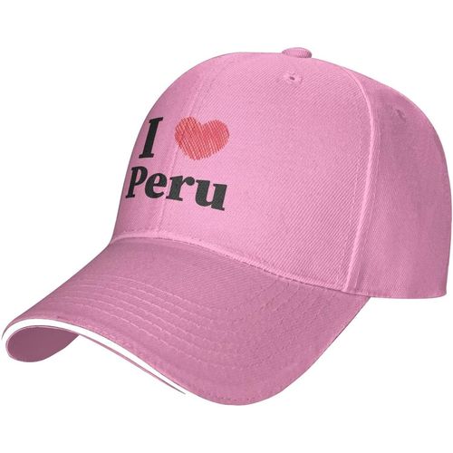 Casquette De Baseball Ajustable I Love Peru Pour Hommes Et Femmes, Chapeau Décontracté En Langue De Canard