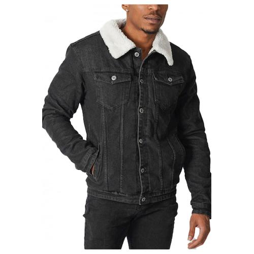 Veste Jean Sherpa Noir Homme