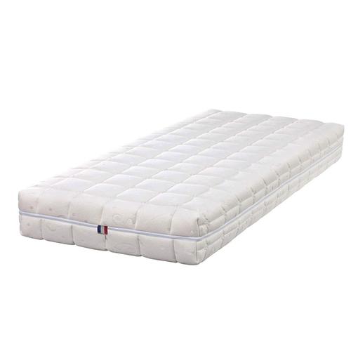 Lot De 2 Matelas Face Été Latex Naturel 70 Kg/M3 Face Hiver Mémoire De Forme 60 Kg/M3 + 2 Alèses 90x200 X 22 Cm Souple - Déhoussable Housse Lavable - 7 Zones De Confort