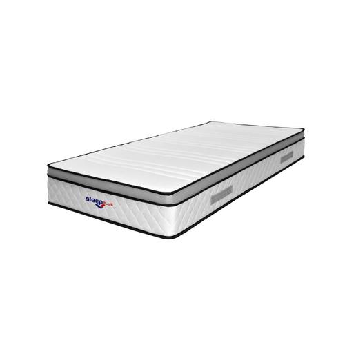 Matelas Marie A Ressorts Ensaches + 3,5 Cm Latex Naturel À 70 % En 75 Kg/M3 - 90x200 Hauteur +/- 25,5 Cm - Accueil Moelleux - Soutien Ferme + Oreiller Visco - 5 Zones De Confort -...