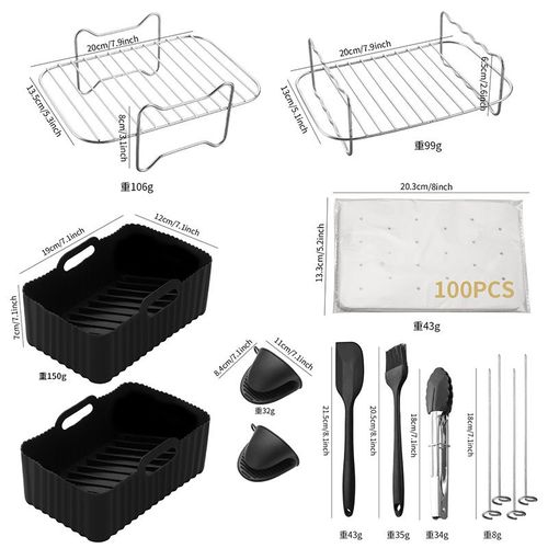 9 PCS Accessoires Air Fryer | Accessoires pour Ninja Dual AF400EU & AF300EU & Tower T17088 | pour Ninja Accessoires | Air Fryer Accessoires | Compatible pour four, micro-ondes