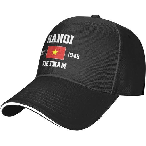 Vietnam Est.1945 Hanoi Casquette De Baseball En Maille Chapeau De Course Chapeaux De Voyage Casquettes D'été Réglables En Plein Air Noir