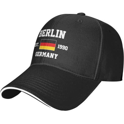 Allemagne Est.1990 Berlin Casquette De Baseball En Maille Chapeau De Course Chapeaux De Voyage Casquettes D'été Réglables En Plein Air Noir