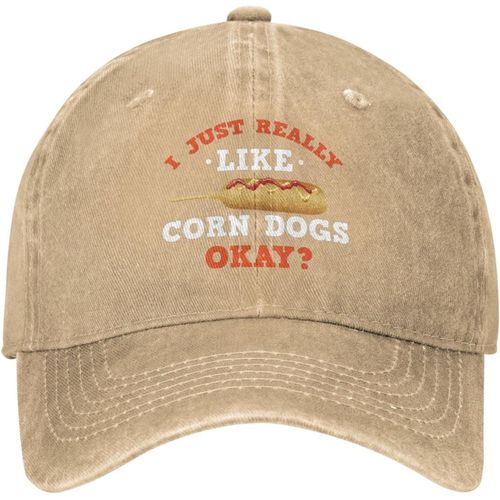 Casquette D'amant De Hot Dogs, Casquette I Just Really Like Corn Dogs Okay, Chapeau De Baseball Pour Femmes, Casquette À La Mode