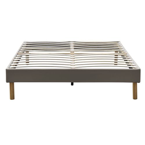 Adrien - Solide Et Confortable Sommier Tapissier Gris + Pieds En 20 Cm Pour Matelas En 140x200 - 2 X 13 Lattes - Montage Rapide Et Facile - Revetement Tissu Polyester Facile D'entretien