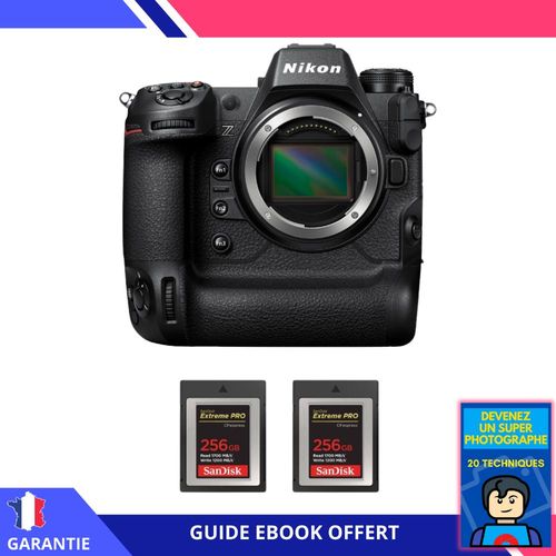 Nikon Z9 Nu + 2 SanDisk 256GB Extreme PRO CFexpress Type B + Ebook 'Devenez Un Super Photographe' - Hybride Nikon